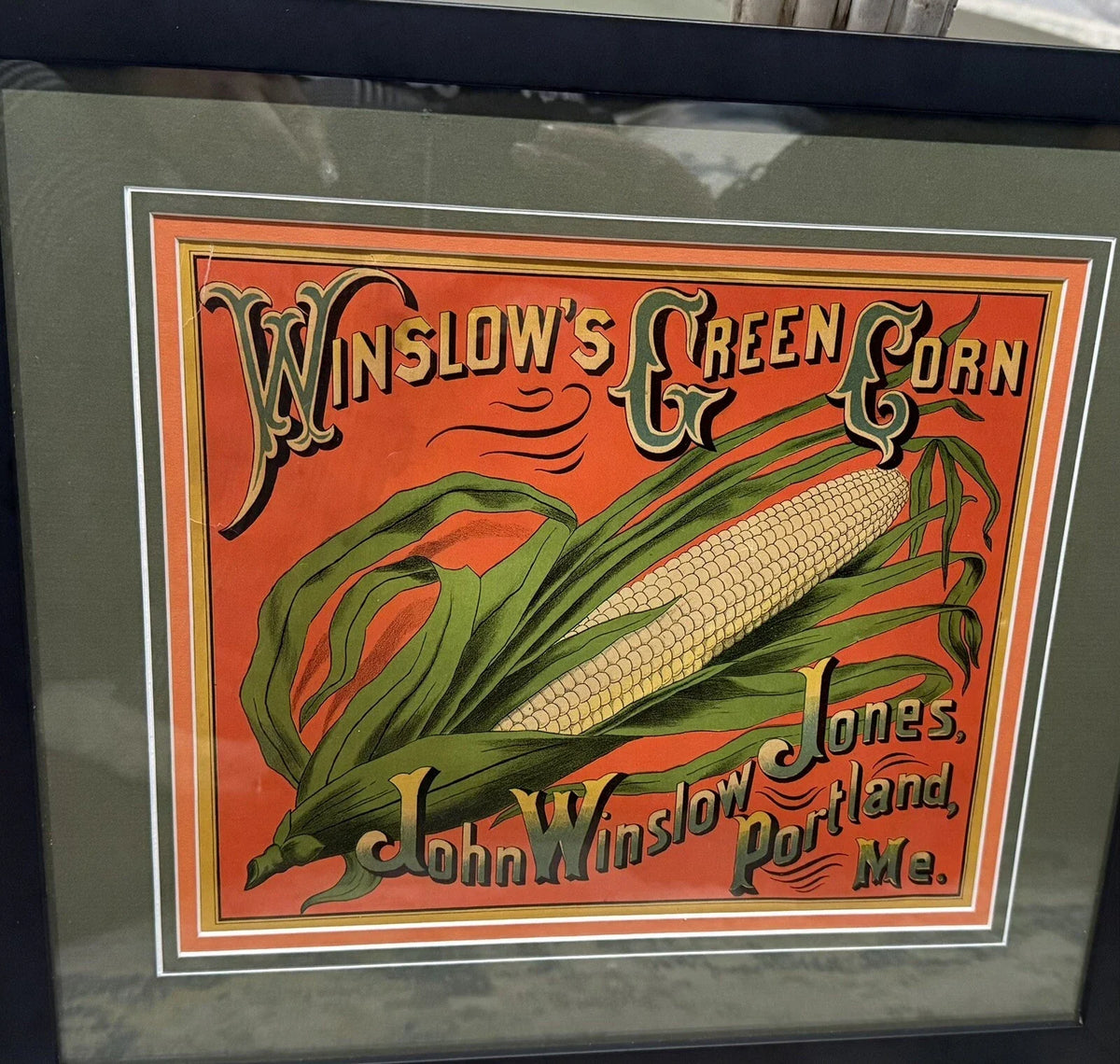 Original photo of Vintage Winslow's Green Corn Advertising Picture