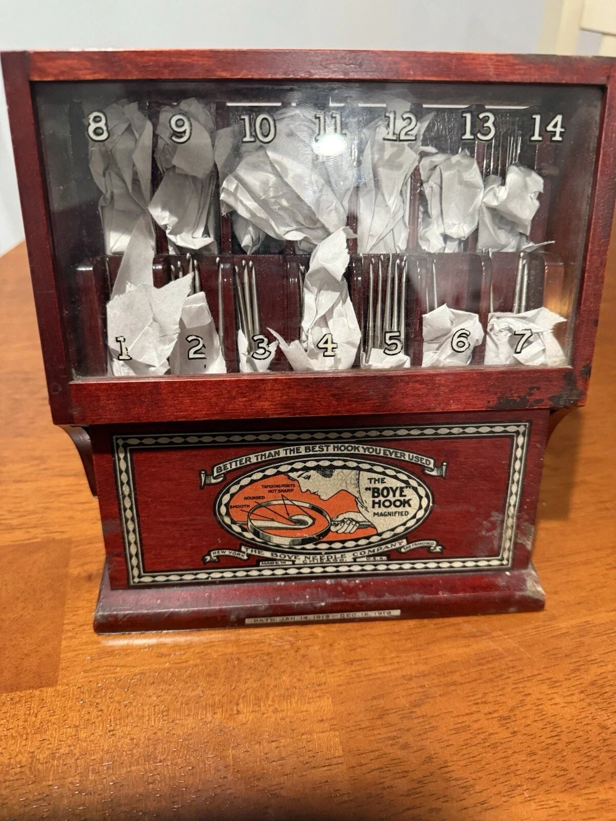 Original photo of Boyle Hook Co. Knitting Needles, 1919