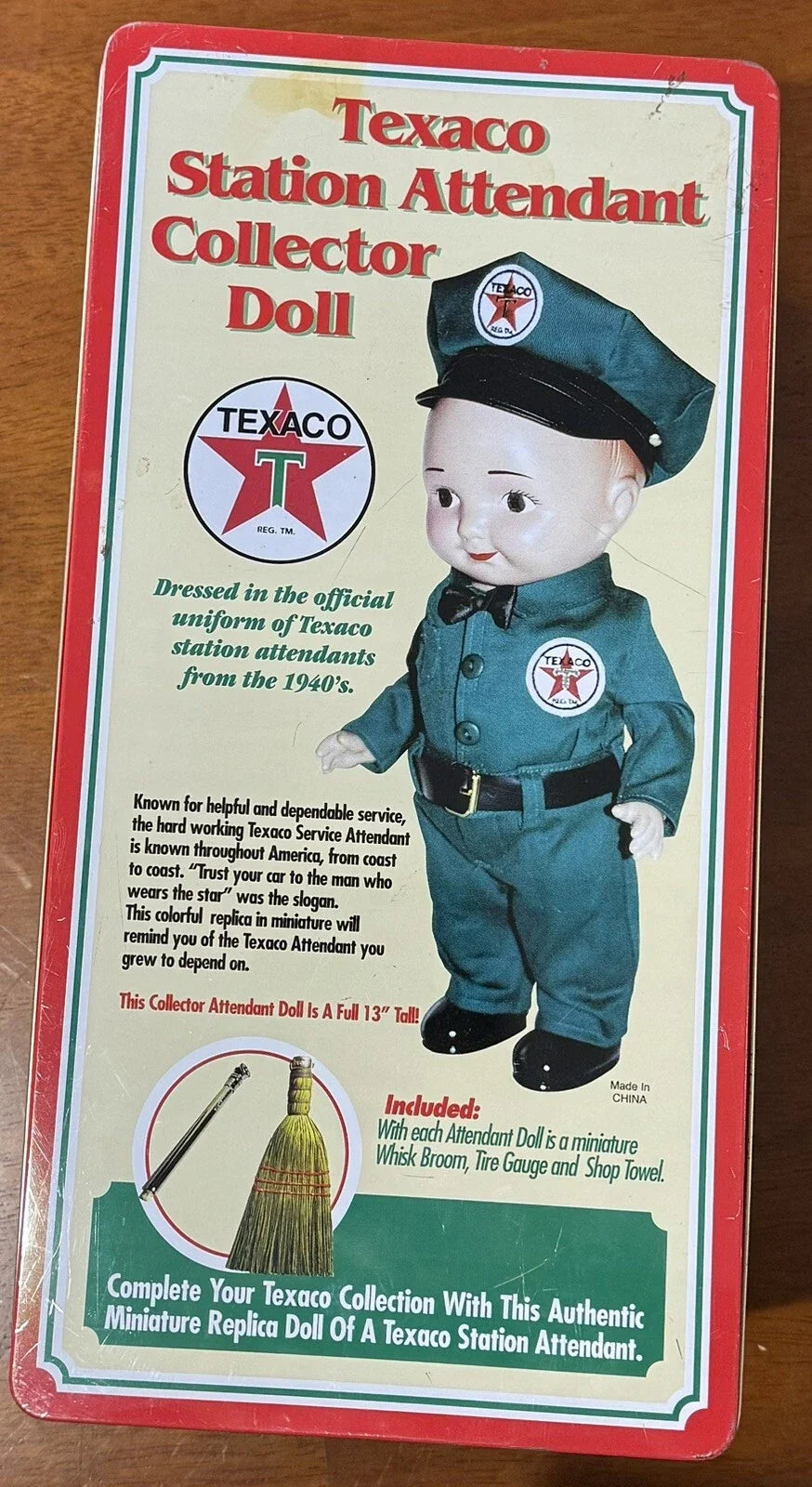 Original photo of Texaco Gas Station Attendant Collectible Doll