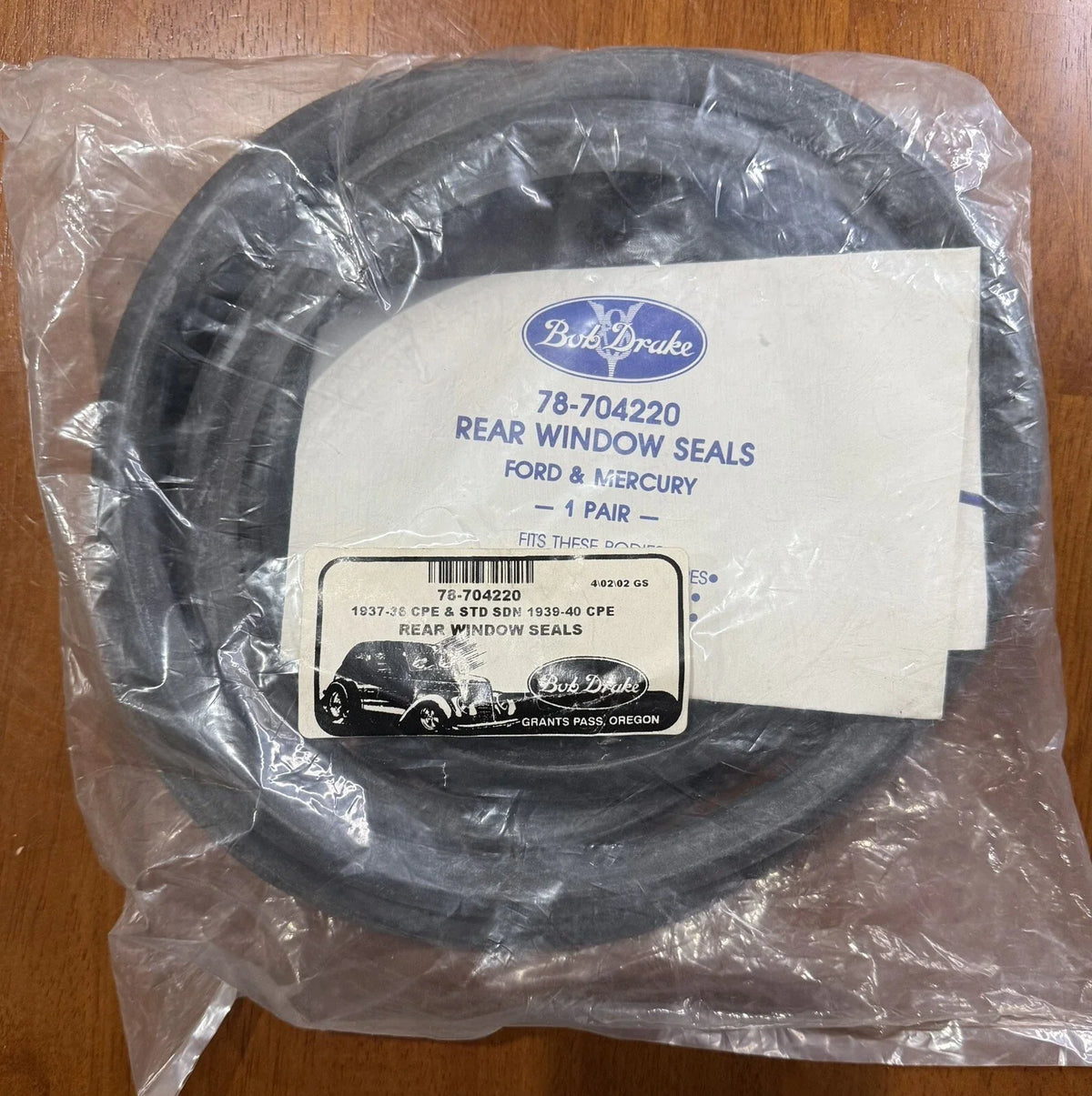 Original photo of Rear Window Seals for 1937–1940 Coupe and Sedan