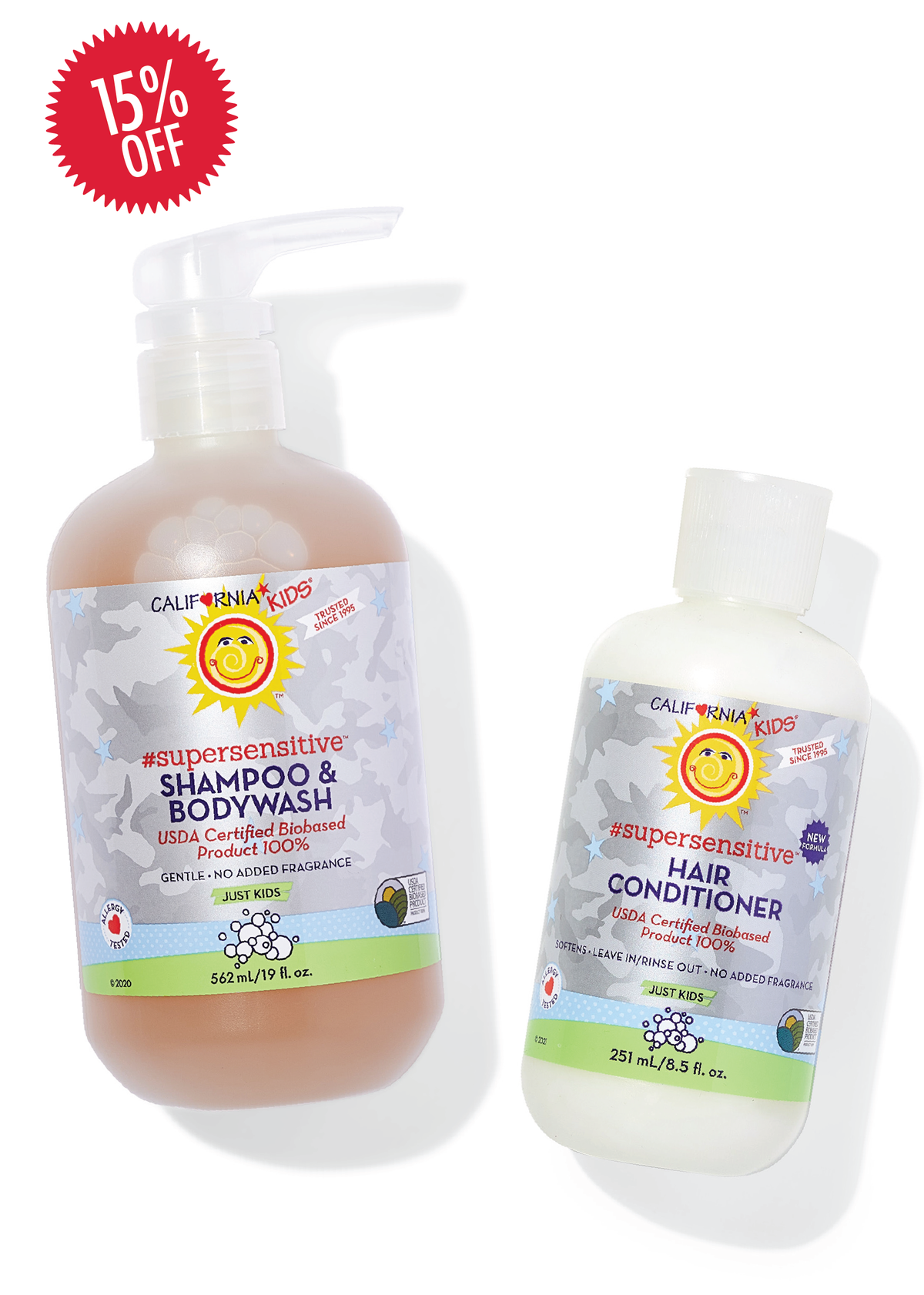 (Sin fragancia) Champú + Acondicionador #SuperSensitive™ para niños