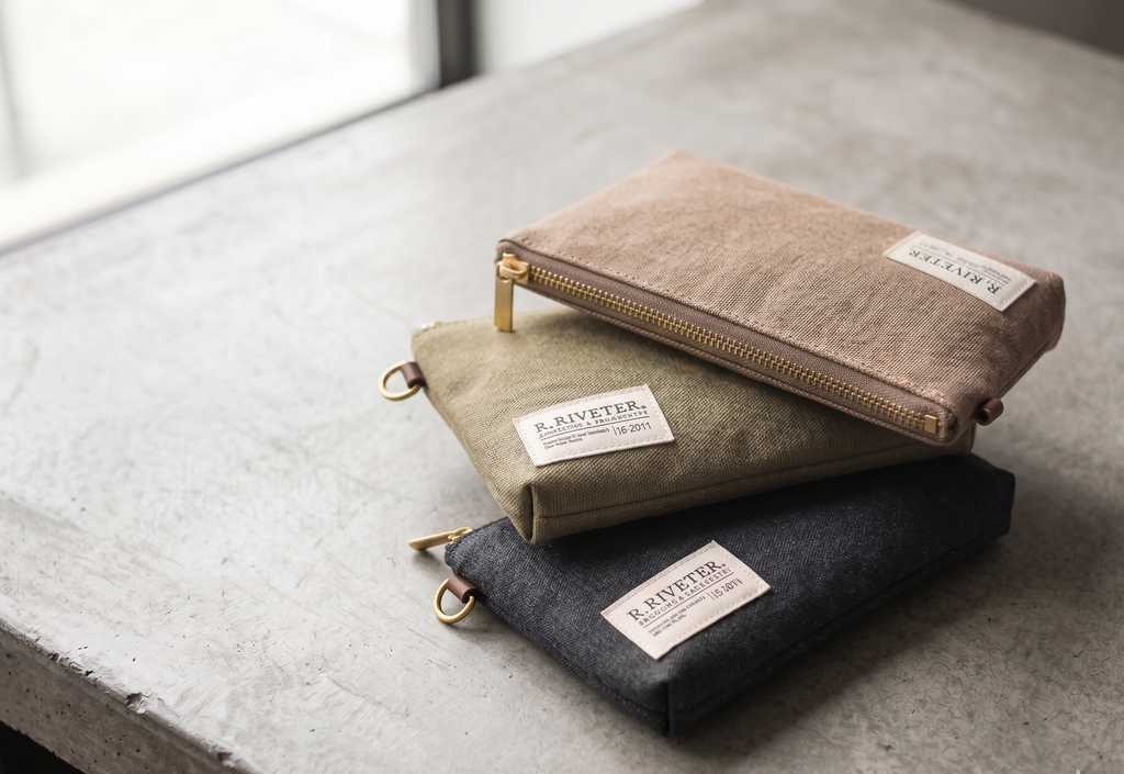 Lucy Large Zipper Pouch | Fatigue Washed Canvas