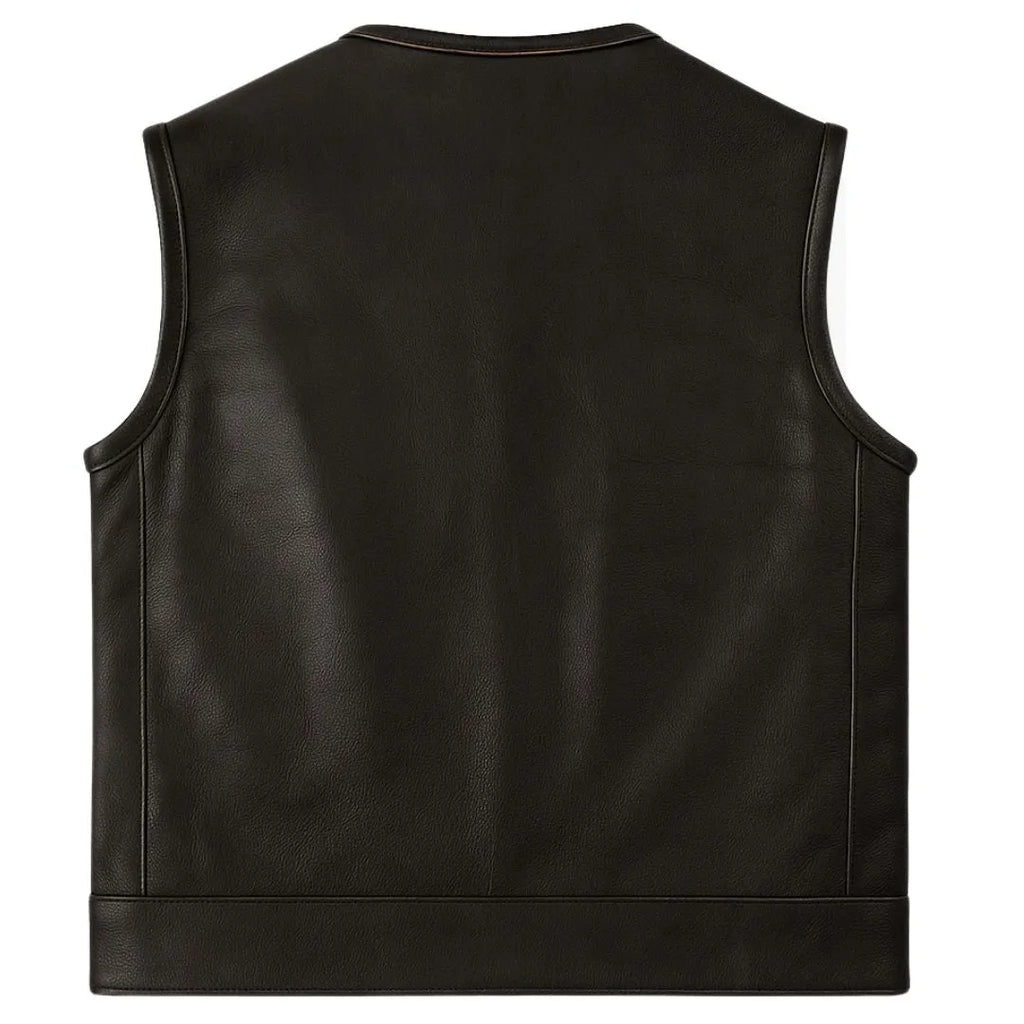 Chaleco de cuero para motociclista Legendary Outlaw para hombre