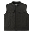 Chaleco de cuero para motociclista Legendary Outlaw para hombre