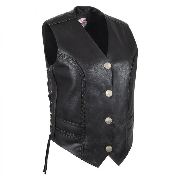 Chaleco de cuero trenzado para mujer Legendary Vikla Chikla
