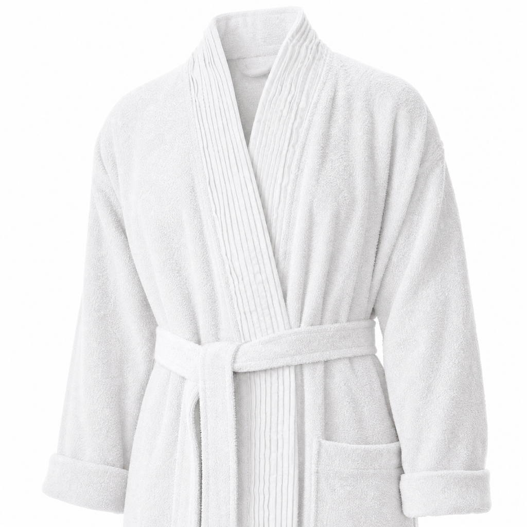 Turkish Cotton Terry Cloth Pleated Bathrobe
