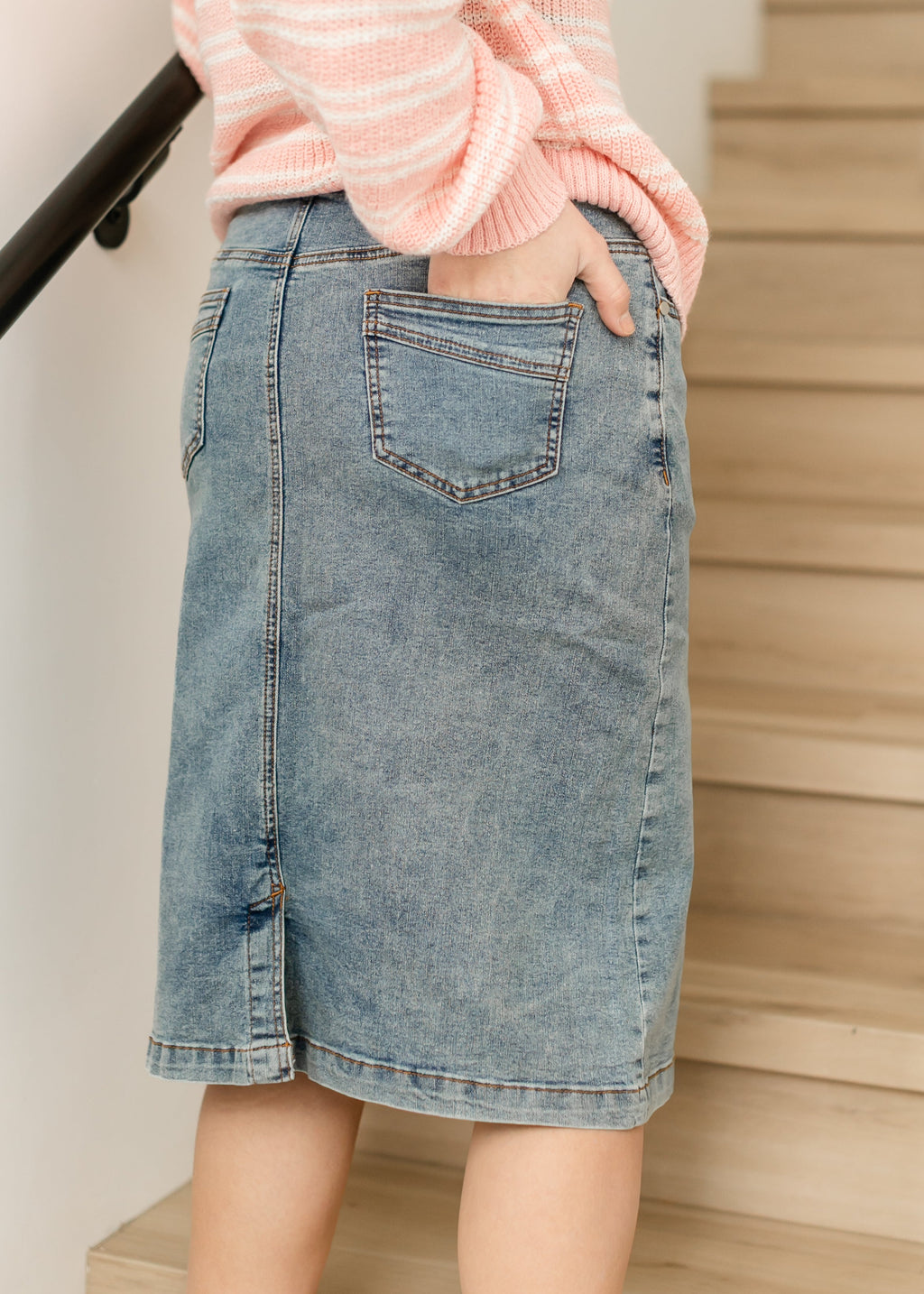 Falda vaquera midi Sandra Classic Wash