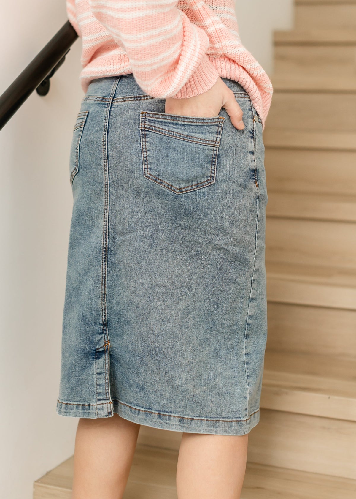 Falda vaquera midi Sandra Classic Wash
