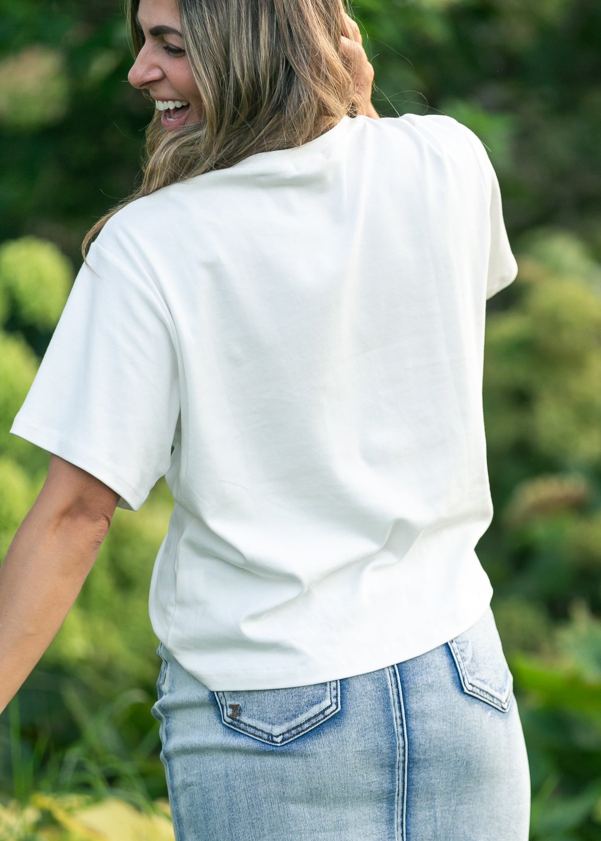 Camiseta esencial de manga corta blanca con ajuste relajado