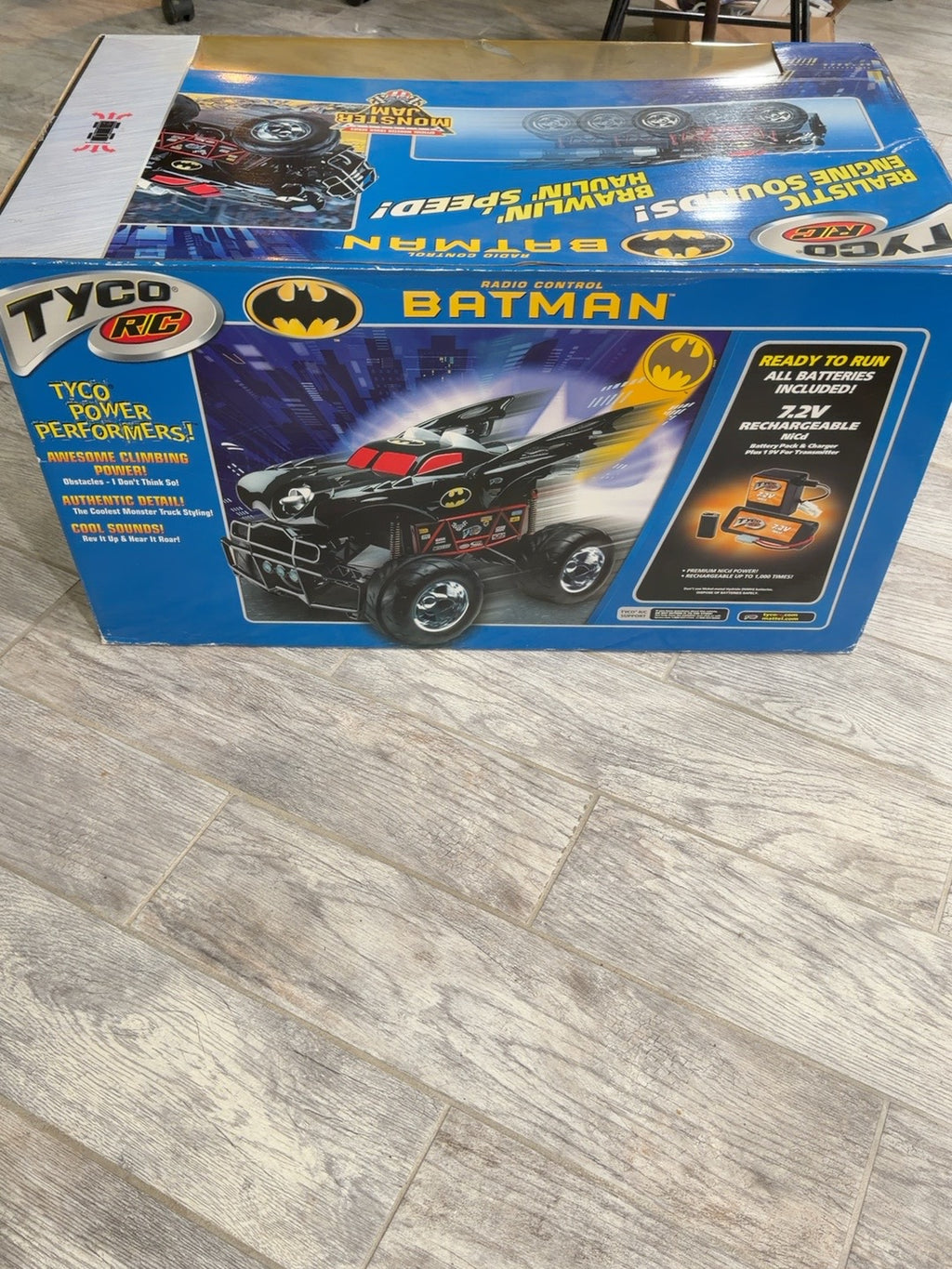 Tyco RC Batman box back showing battery information