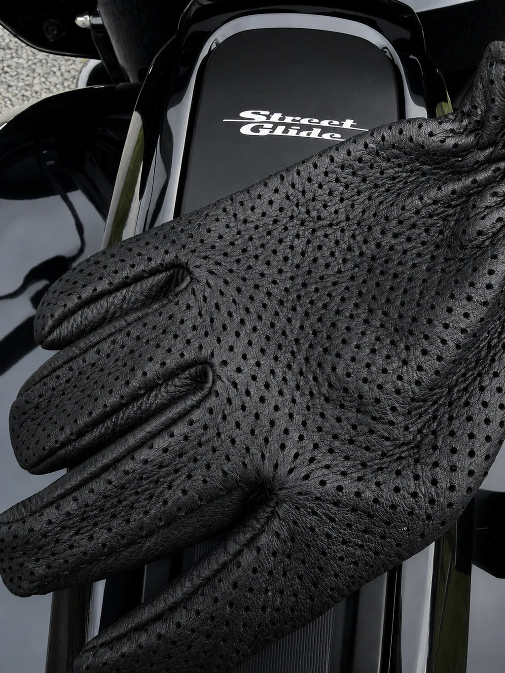 Guantes de piel de ciervo para pantalla táctil, cortos y ventilados
