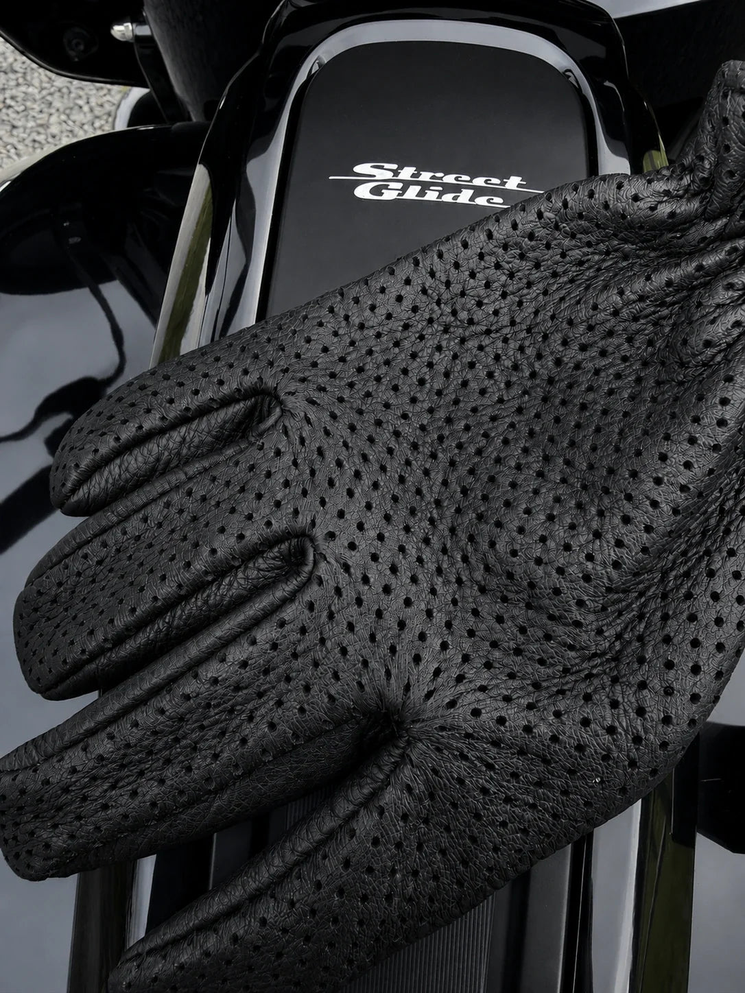 Guantes de piel de ciervo para pantalla táctil, cortos y ventilados